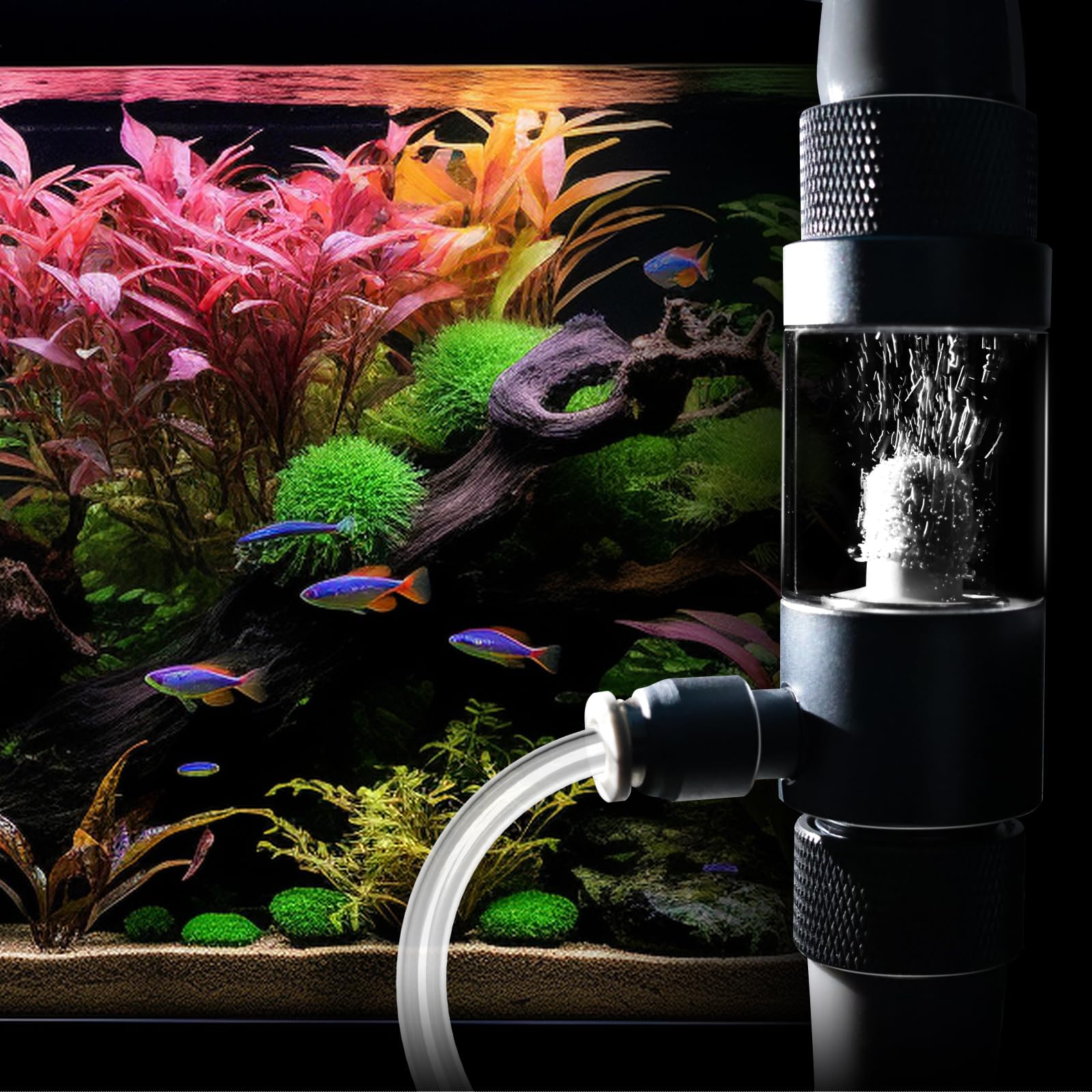 FZONE Inline CO2 diffuser quick-connect push-fit enables tool-free installation.