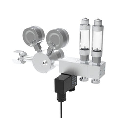 Integrated bubble counter and gauge aid monitoring CO2 flow.