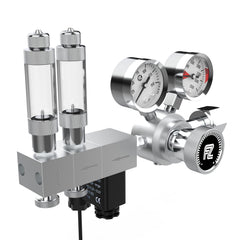 FZONE Pro Series regulator front view showing dual-stage stability for CO2 delivery.