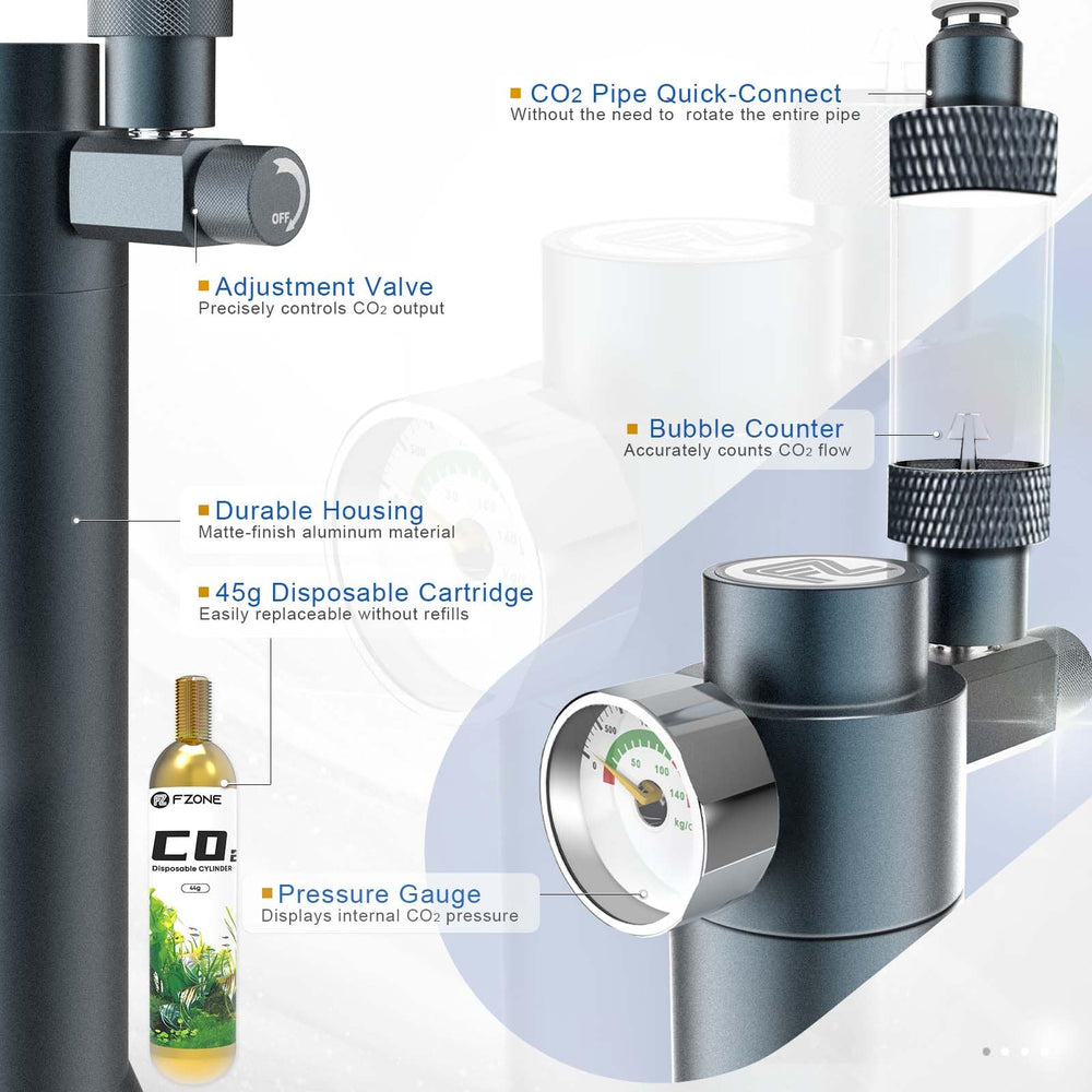 FZONE quick-connect regulator enables easy CO2 tubing attachment