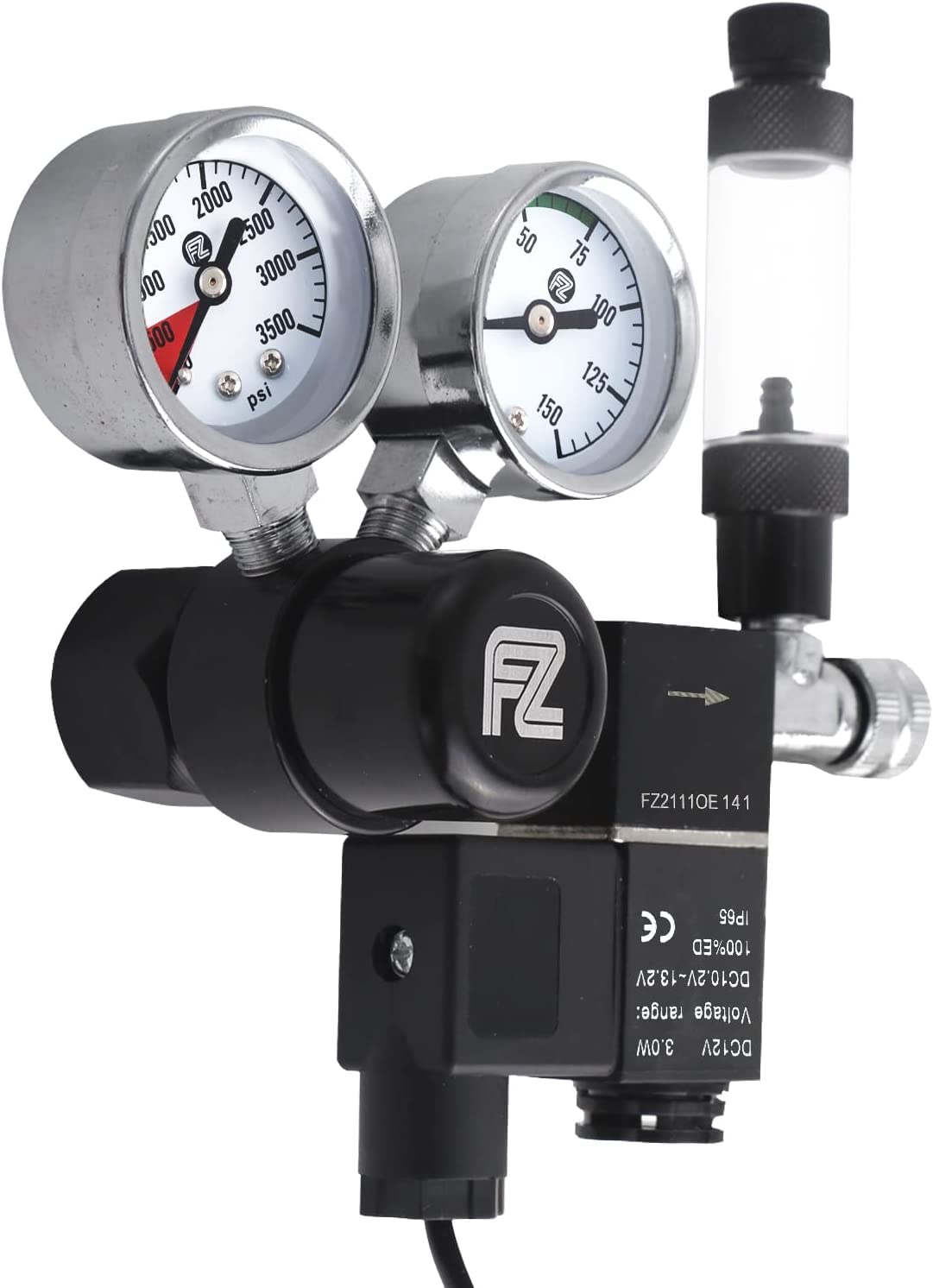 FZONE regulator detail showing precision knobs for fine CO2 adjustment in aquariums