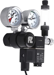 FZONE regulator detail showing precision knobs for fine CO2 adjustment in aquariums