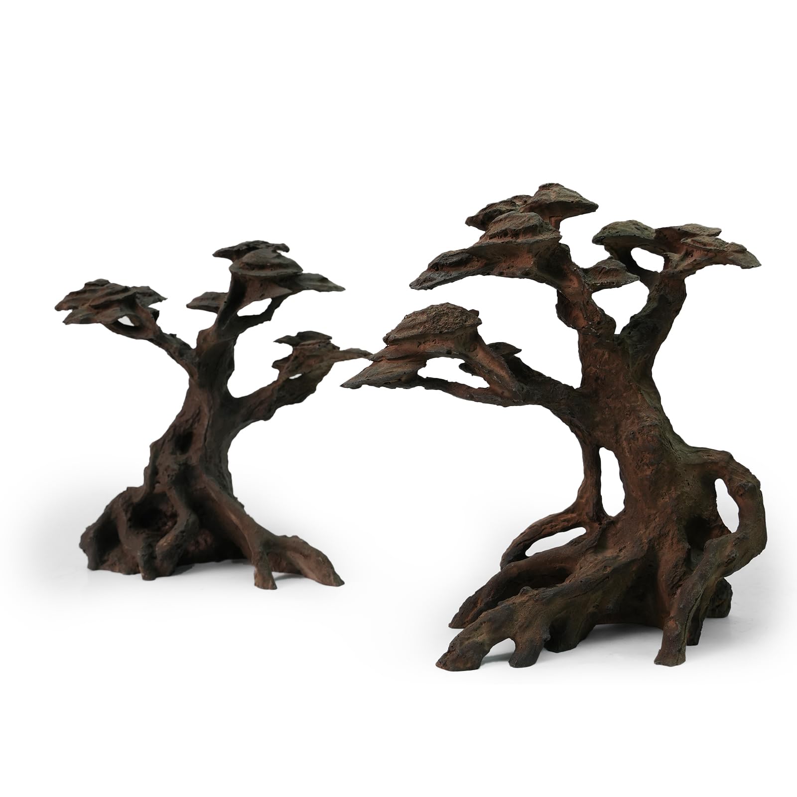 FZONE resin driftwood large tree enhances depth in nano aquarium decor