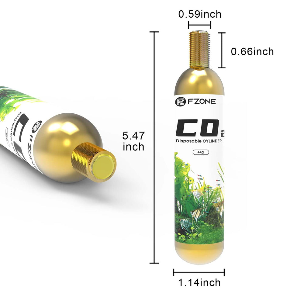 FZONE 45g CO2 cartridge pair with packaging, ideal for quick replacements.