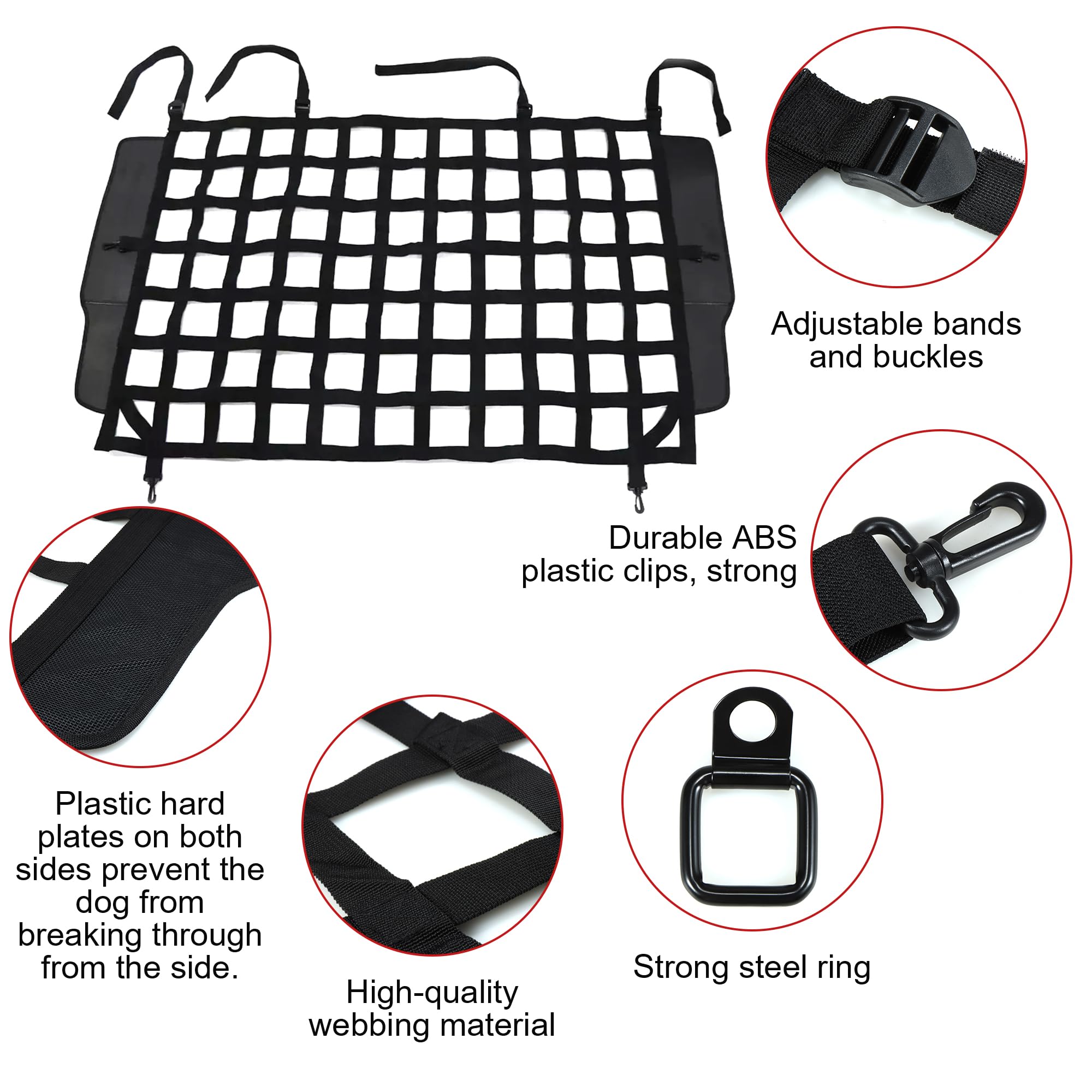 G dog barrier safety mesh design preserves driver visibility while restraining pets