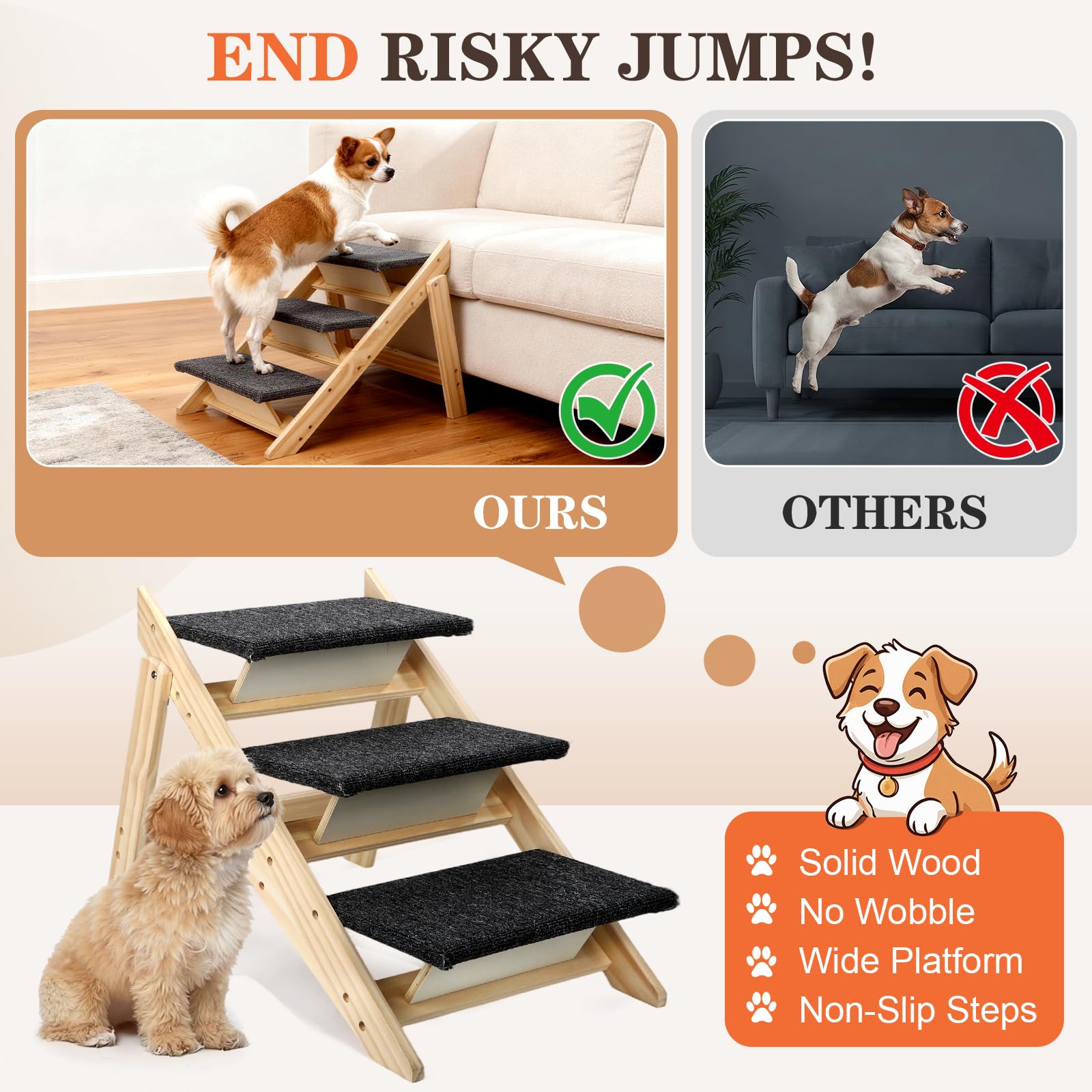 Gabieusn senior dog friendly access; gentle climb for older pets