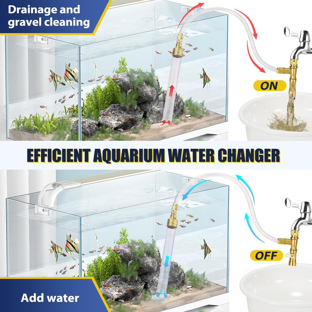 GADFISH 30ft hose extension reaches large tanks for thorough water changes.