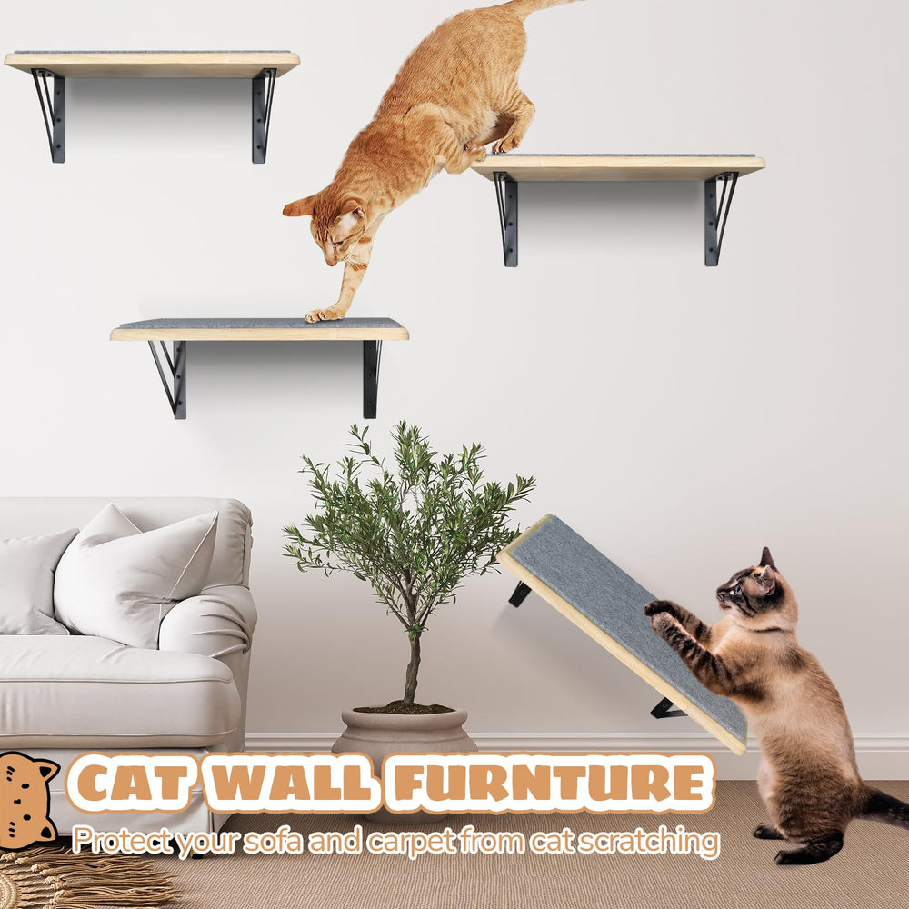 GADKE Burlywood cat shelves hammock for cozy high-up lounging.