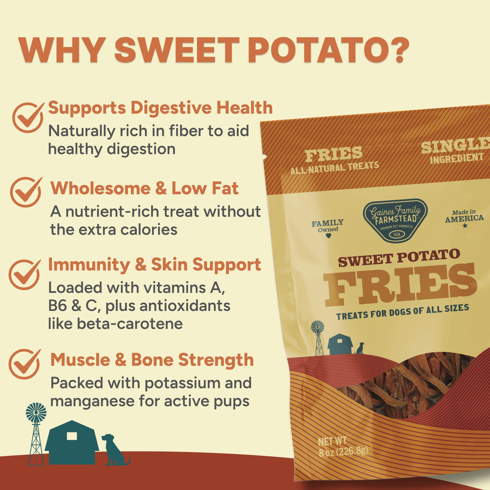 Gaines Family Farmstead grain-free dog treats support easy digestion.