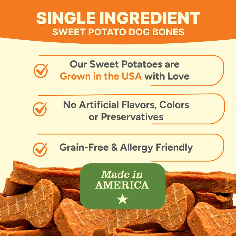 Gaines Family Farmstead Sweet Potato Dog Bones with a soft chew texture