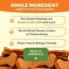 Gaines Family Farmstead Sweet Potato Dog Bones texture detail for gentle chewers