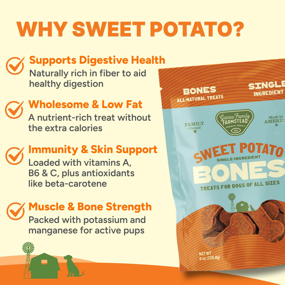 Gaines Family Farmstead Sweet Potato Dog Bones great for training sessions