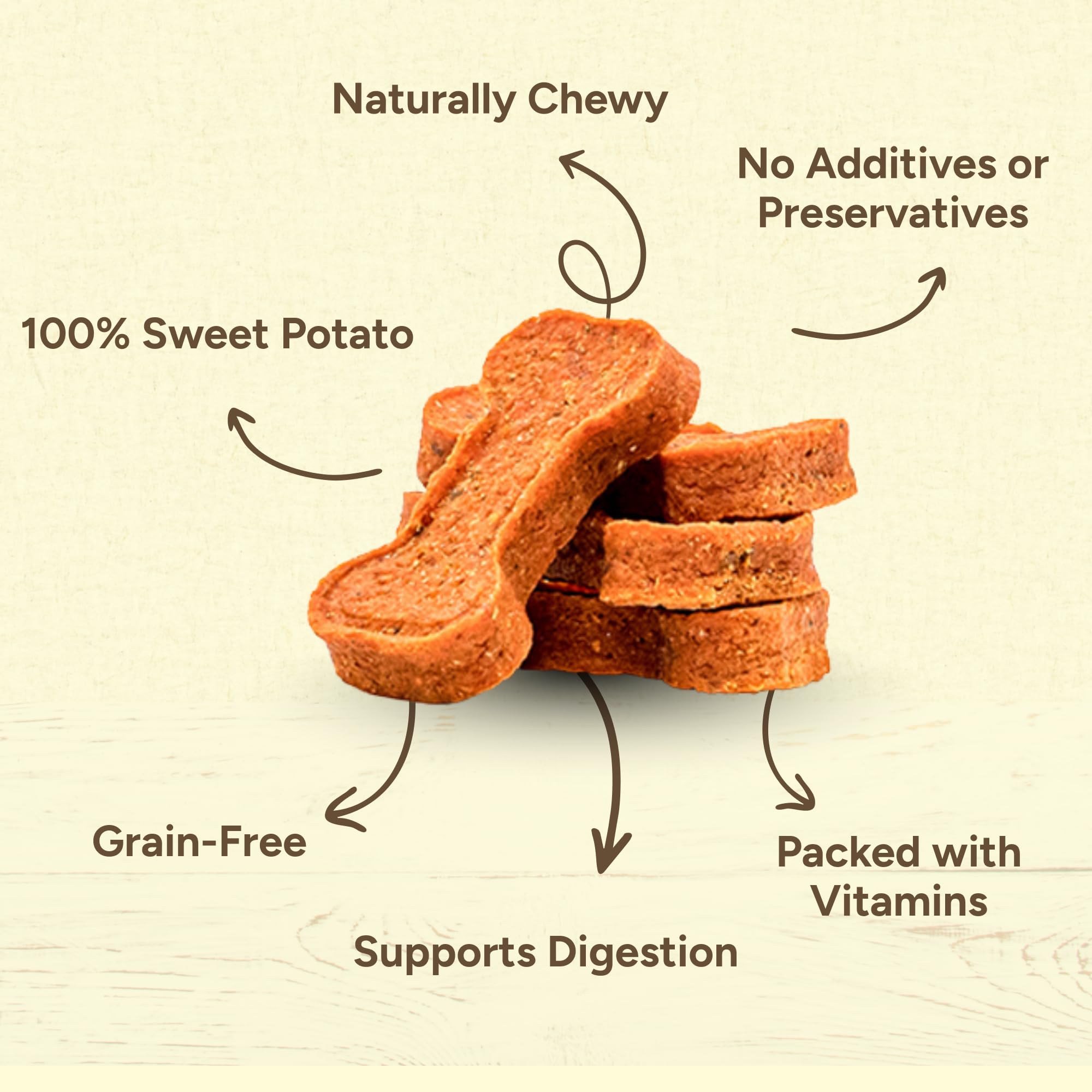 Gaines Family Farmstead Sweet Potato Dog Bones – USA-made from NC sweet potatoes