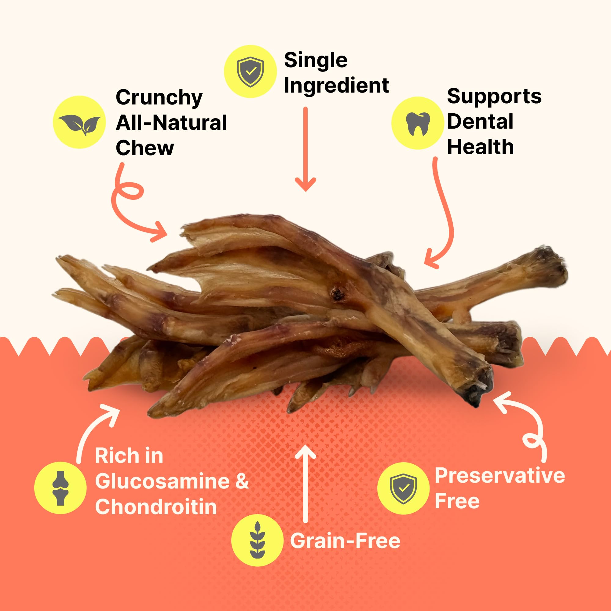 US-made Gaines duck feet single-ingredient treat