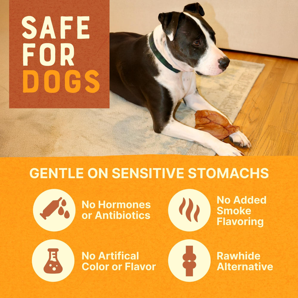 Gaines Pet Pig Ears no-additives highlight pure pork chew for dogs.