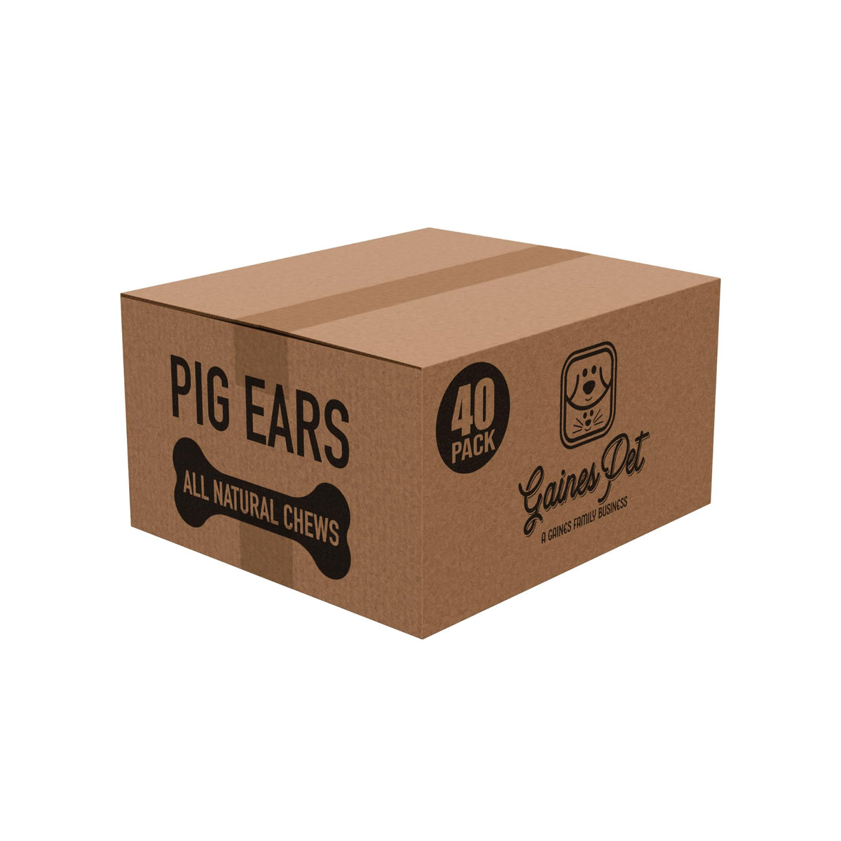 Gaines Pet Pig Ears thick-cut pack-40, long-lasting chew for dogs.