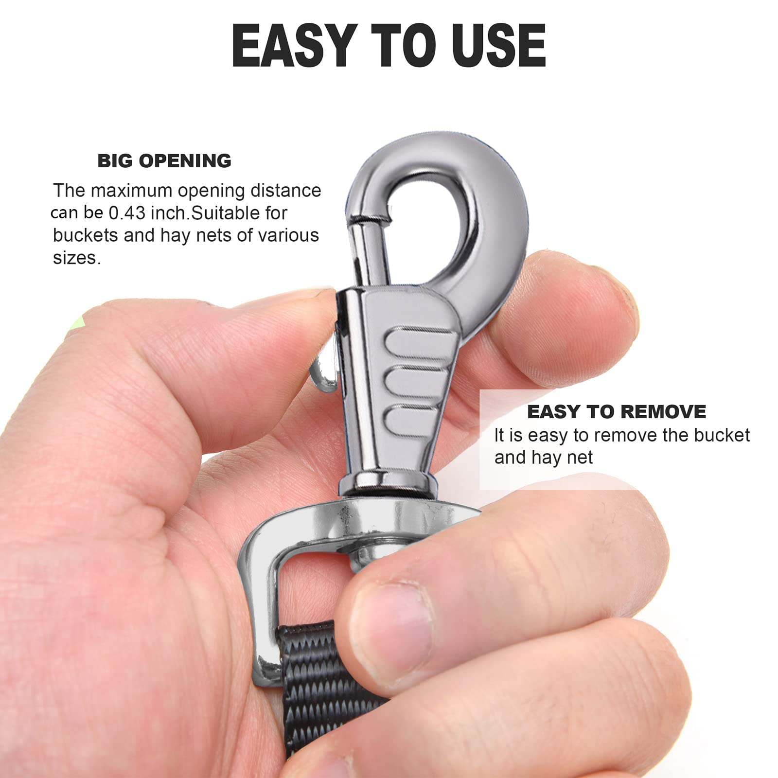 GAITWIN zinc alloy snap hook end delivers durable, rust resistant attachment