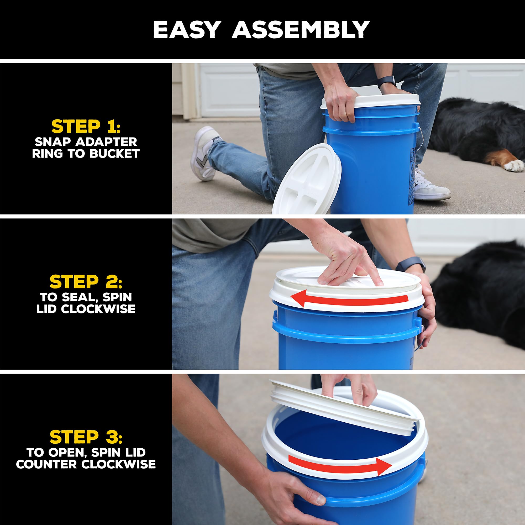 Gamma Seal Lid keeps stored items fresh, from flour to feed, with a secure seal.