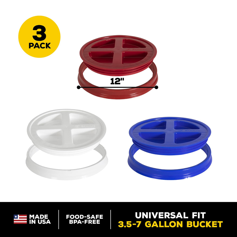 Gamma Seal Lid on pet food bucket keeps food fresh and pests out.