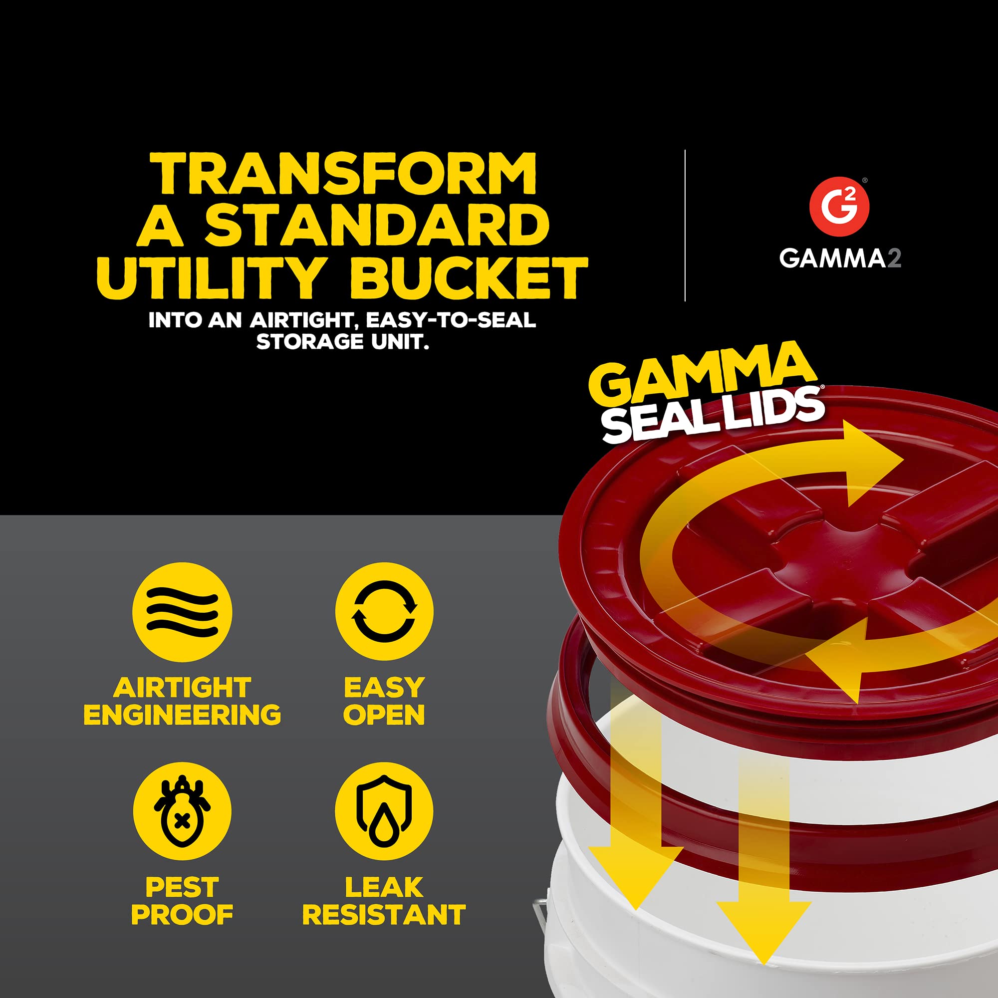 Gamma Seal Lid USA-made construction emphasizes quality craftsmanship for trusted home storage.