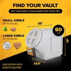 Gamma2 Vittles Vault stores dry foods like birdseed and oats securely.