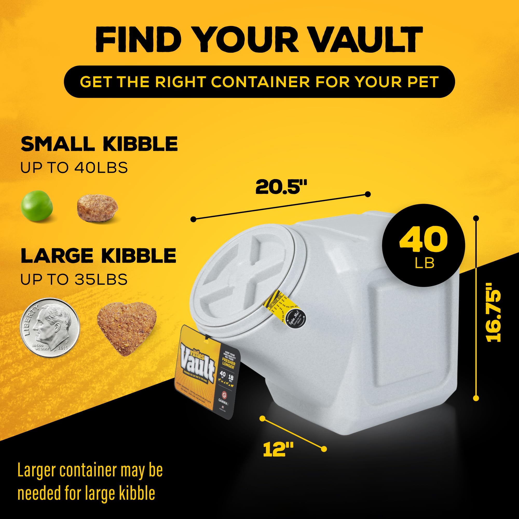Gamma2 Vittles Vault Gamma Seal lid shows double gaskets for reliable moisture balance.
