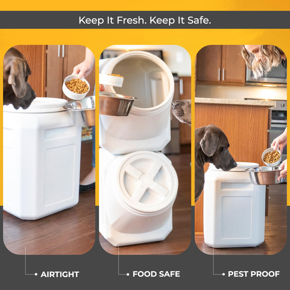 Gamma2 Vittles Vault gray finish blends with kitchens while keeping dry foods organized.