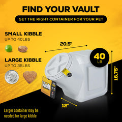 Gamma2 Vittles Vault Outback stackable design helps save space in pantry.
