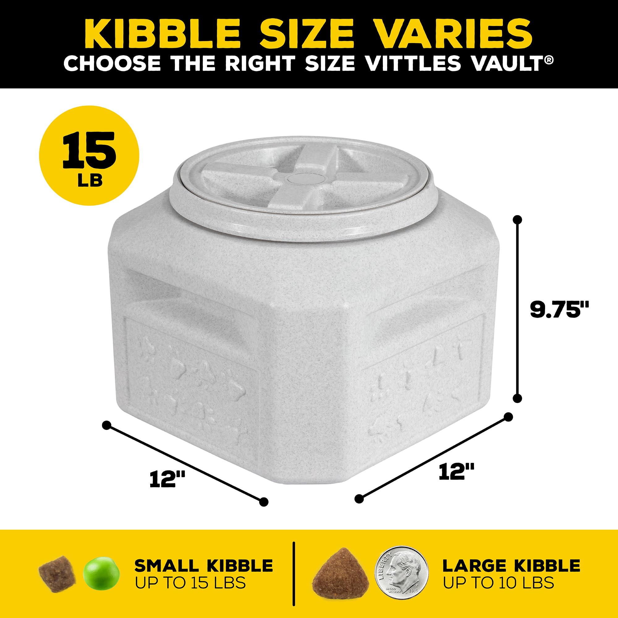 Stackable design of Gamma2 Vittles Vault saves pantry space.