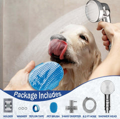 Ganciu dog shower head triple-mode spray for deep coat rinse and cleaning