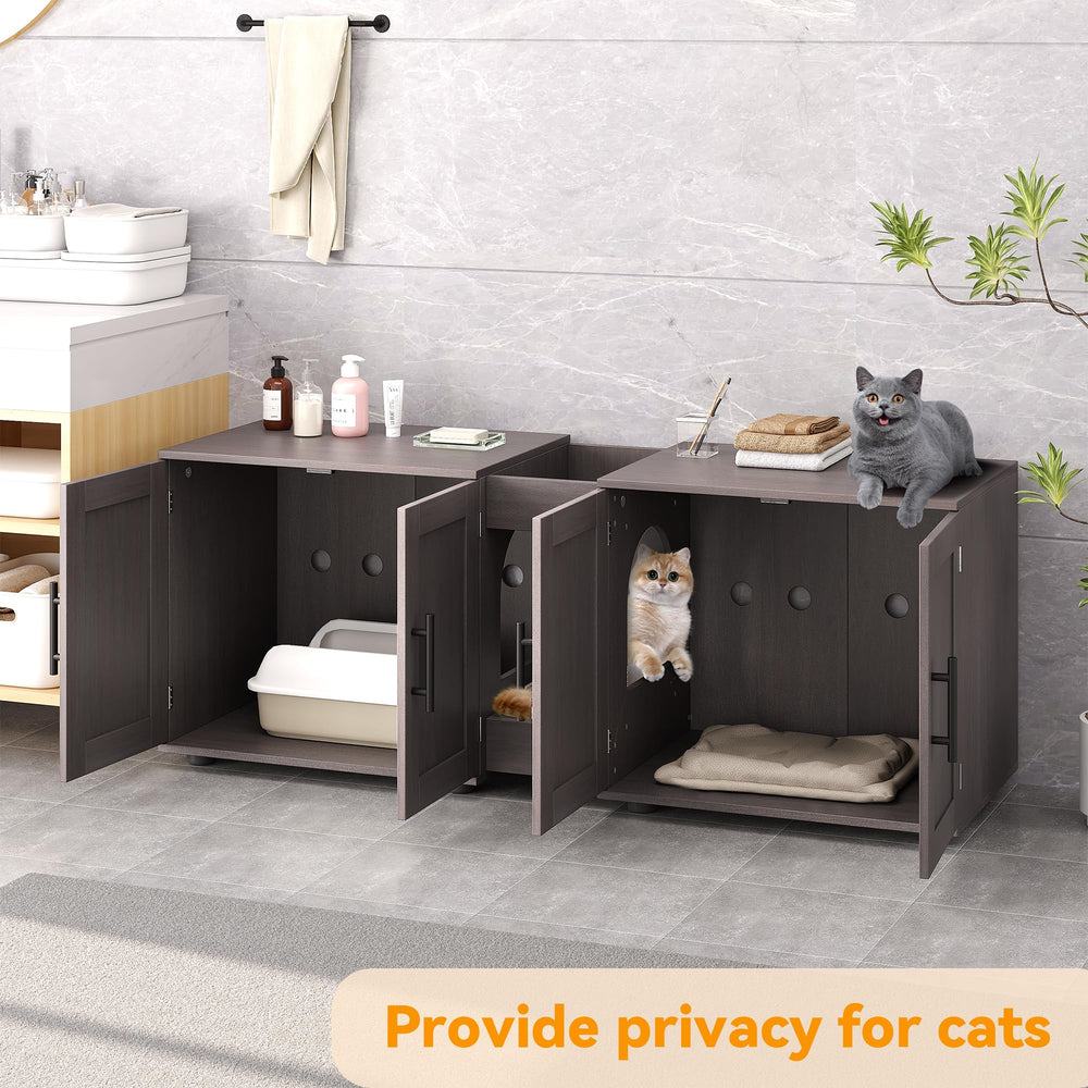GAOMON enclosure used as two-cat space, privacy and cleanliness