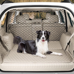 GAOSPD dog car net barrier keeps pets safely contained in back seat during trips.