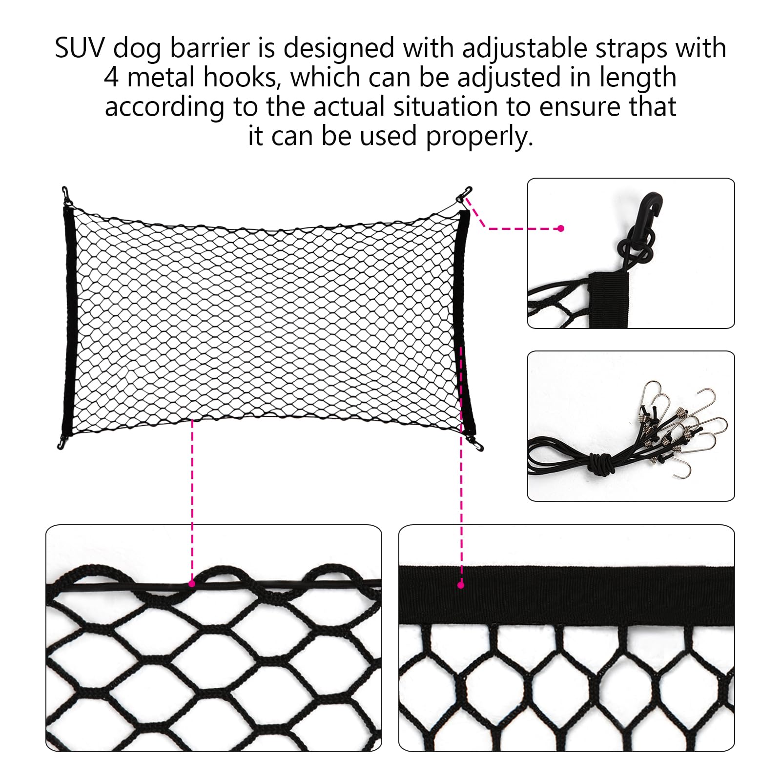 GAOSPD sturdy mesh helps reduce driver distraction by keeping pets in place.