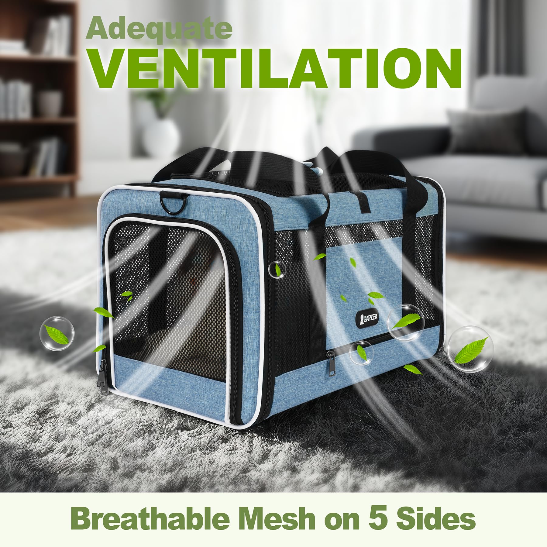 GAPZER 360° ventilation mesh for constant airflow around the pet