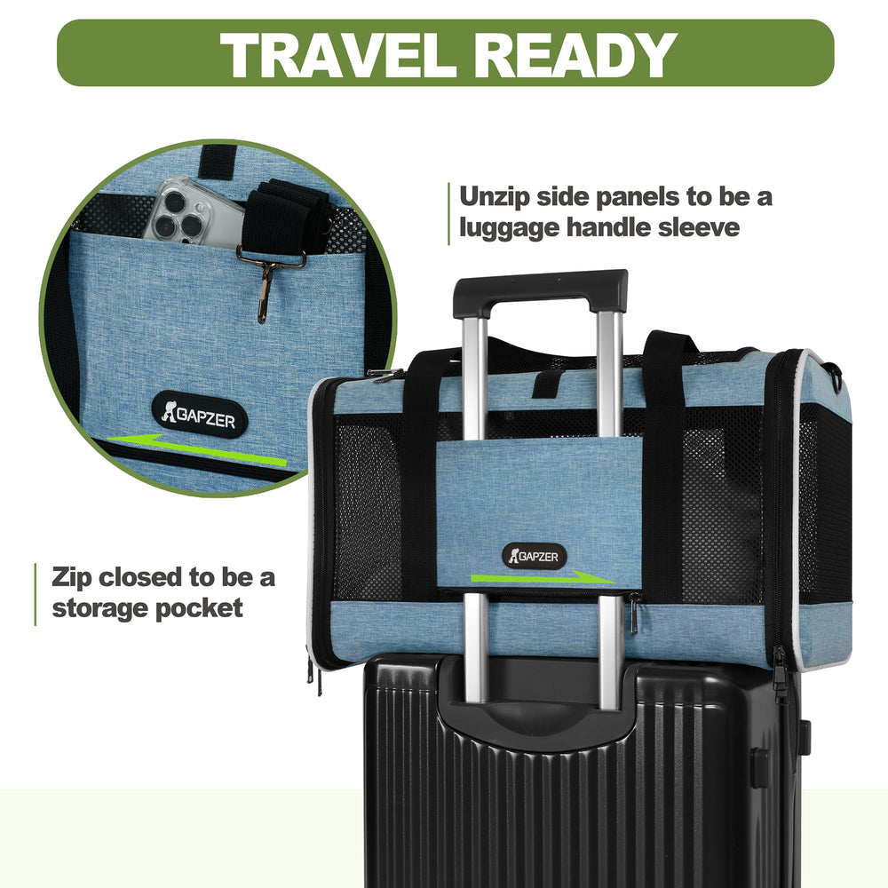 GAPZER adjustable shoulder strap for hands-free travel through airports and clinics