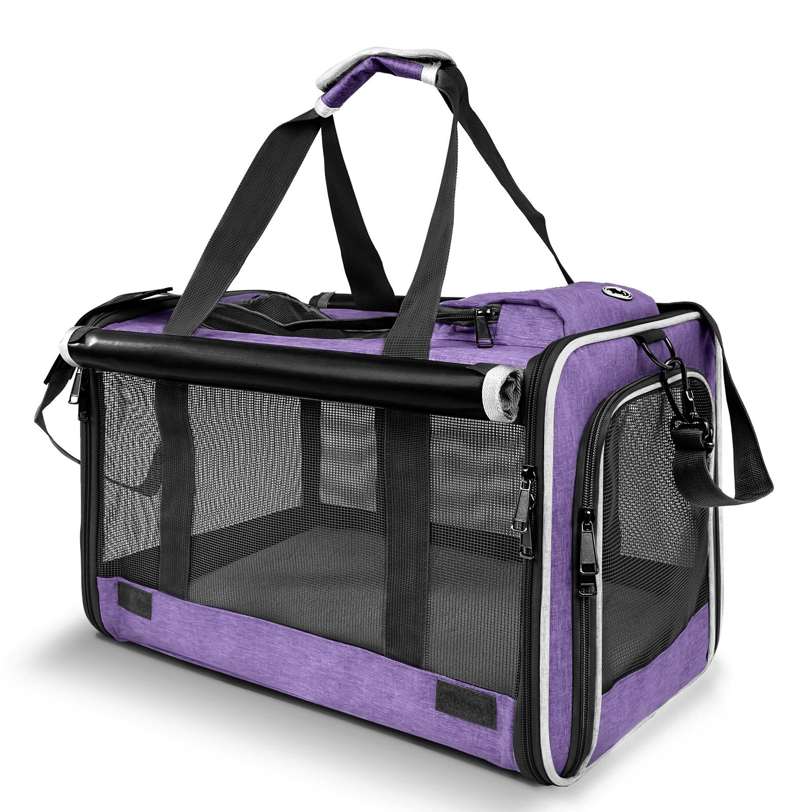 GAPZER Yorkie travel carrier in purple showing compact and versatile transport