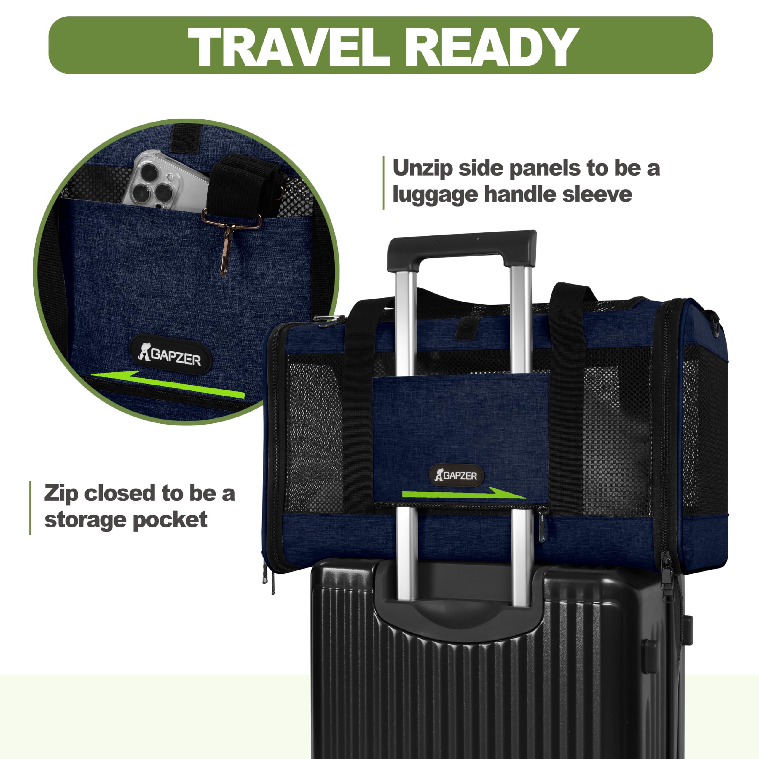 GAPZER collapsible design folds flat for easy at-home storage.