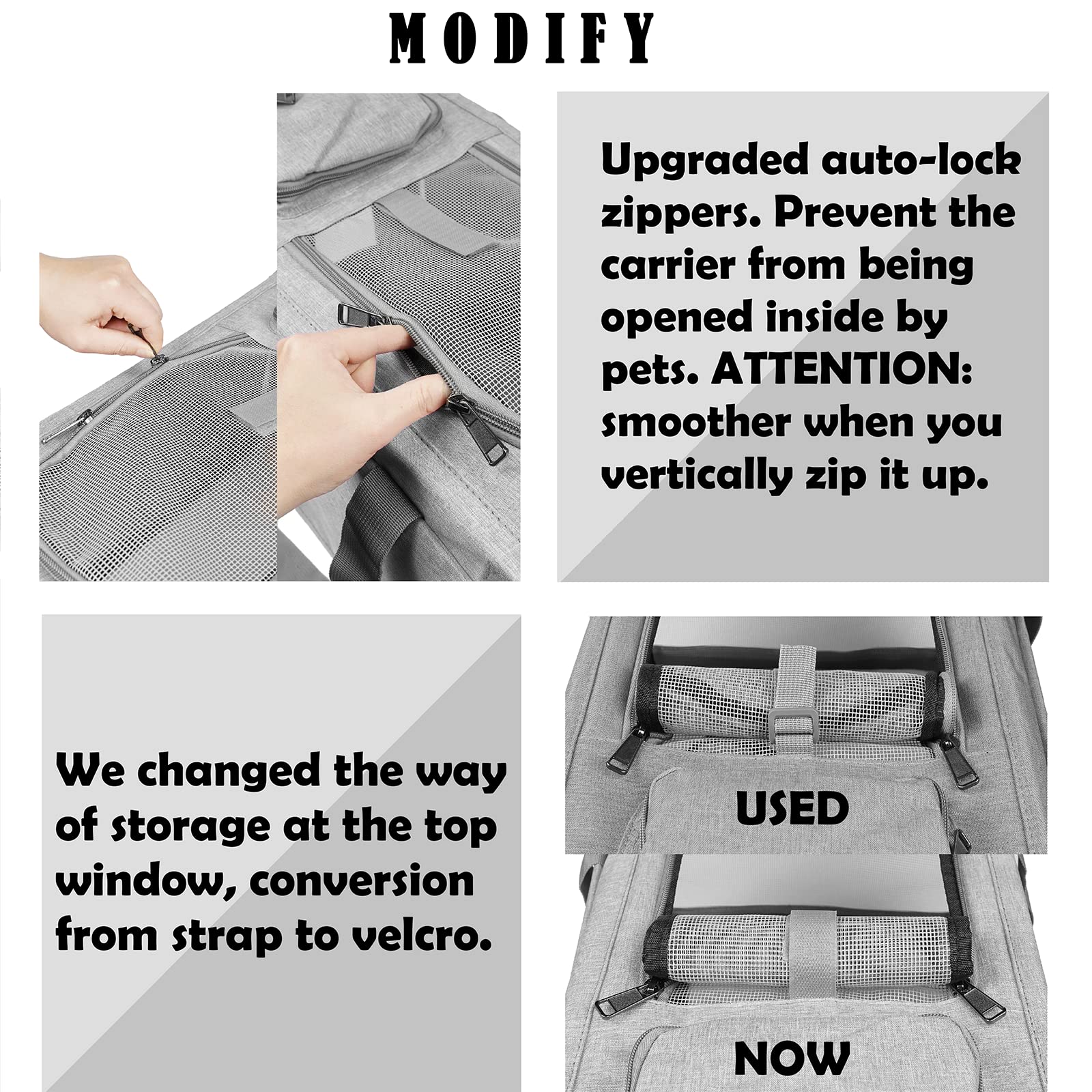 GAPZER carrier collapsed for compact storage and travel convenience.