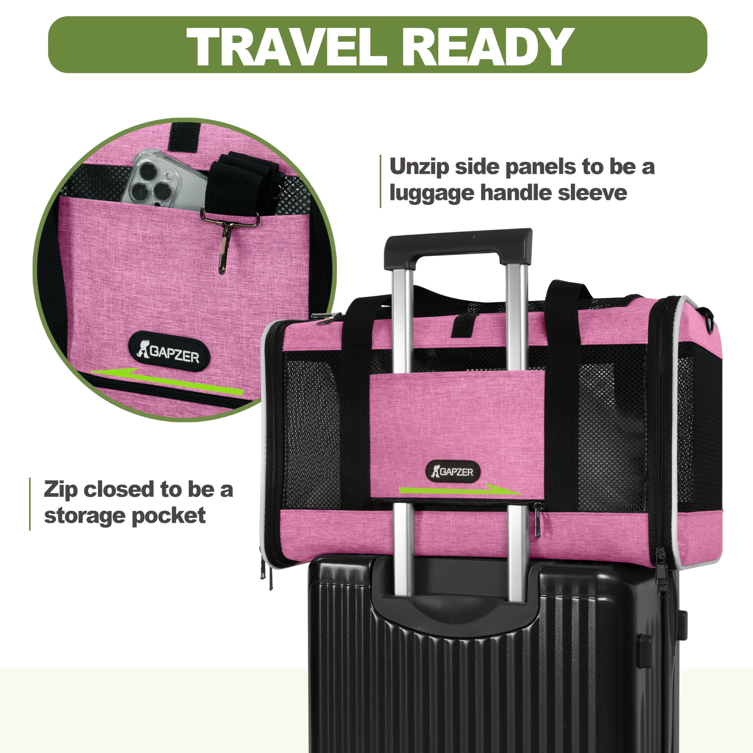GAPZER cat carrier folds flat for compact storage