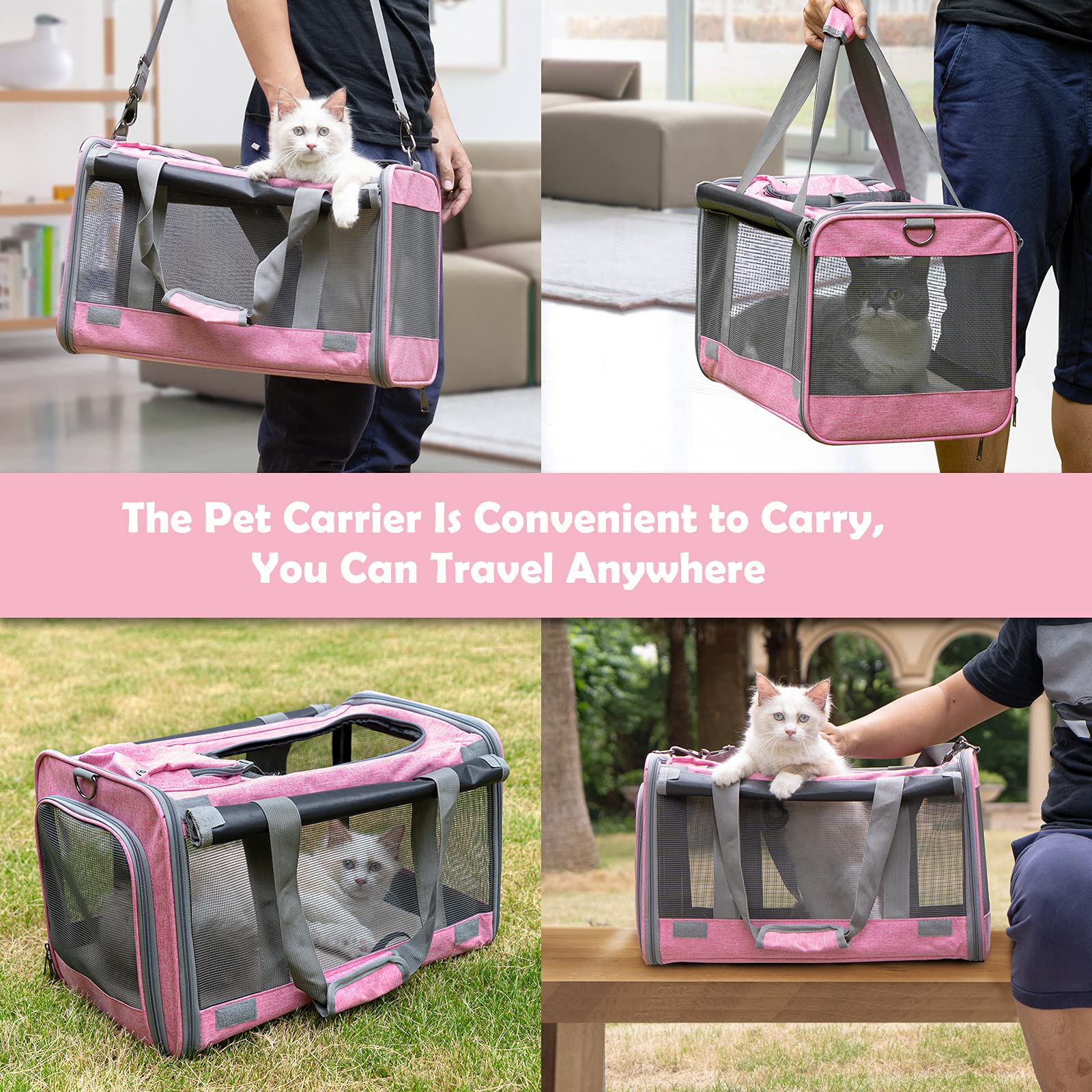 GAPZER cat carrier padded shoulder strap reduces fatigue during travel.