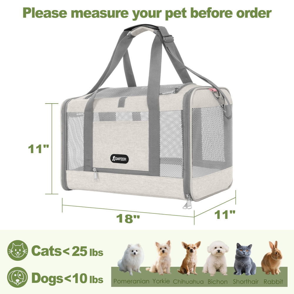 GAPZER cat carrier side door for quick check-ins on the go.