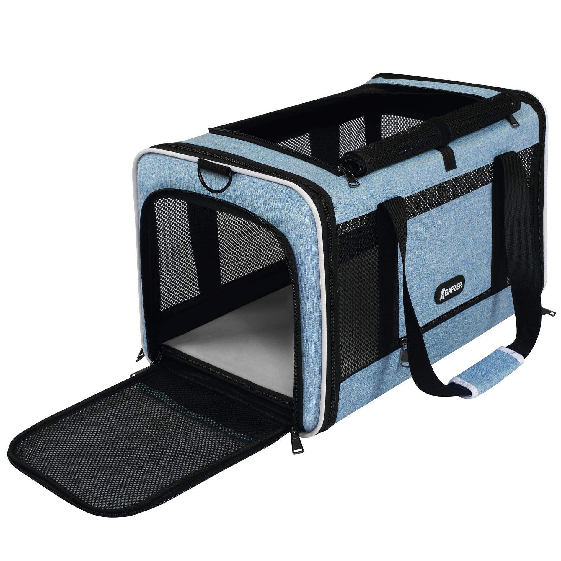 GAPZER cat carrier with top-loading entry for easy pet access and secure travel