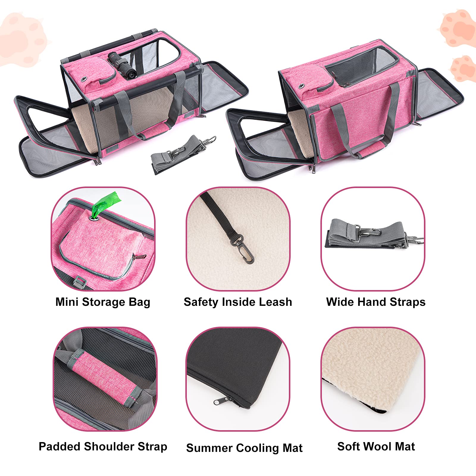 GAPZER cat carrier washable liner removable for easy cleaning.