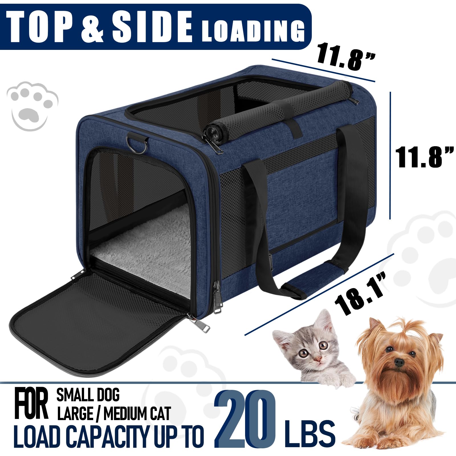 Gapzer navy carrier floor mat with fleece and cooling sides for comfort.