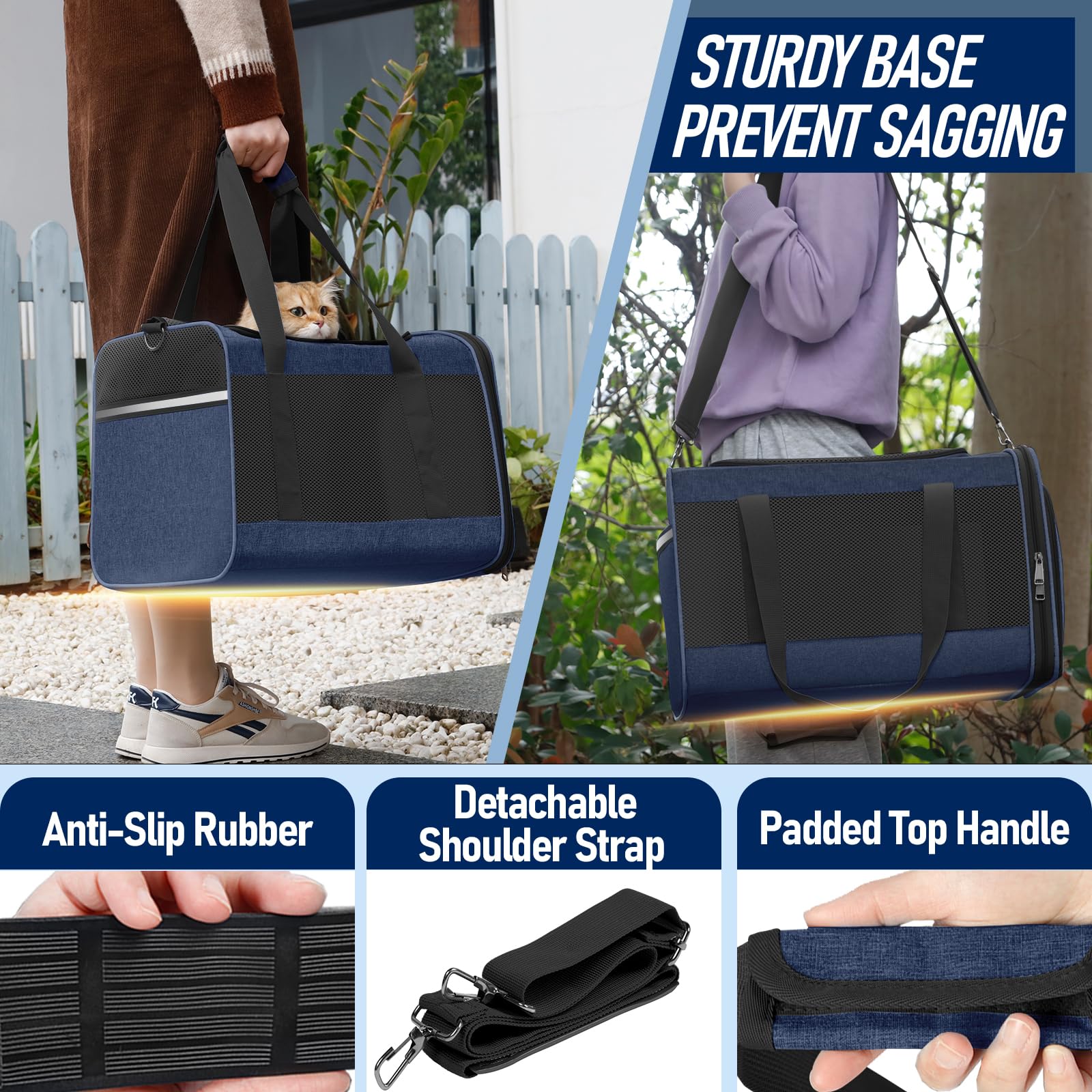 Gapzer navy top-entry opening design, easy loading for pets.