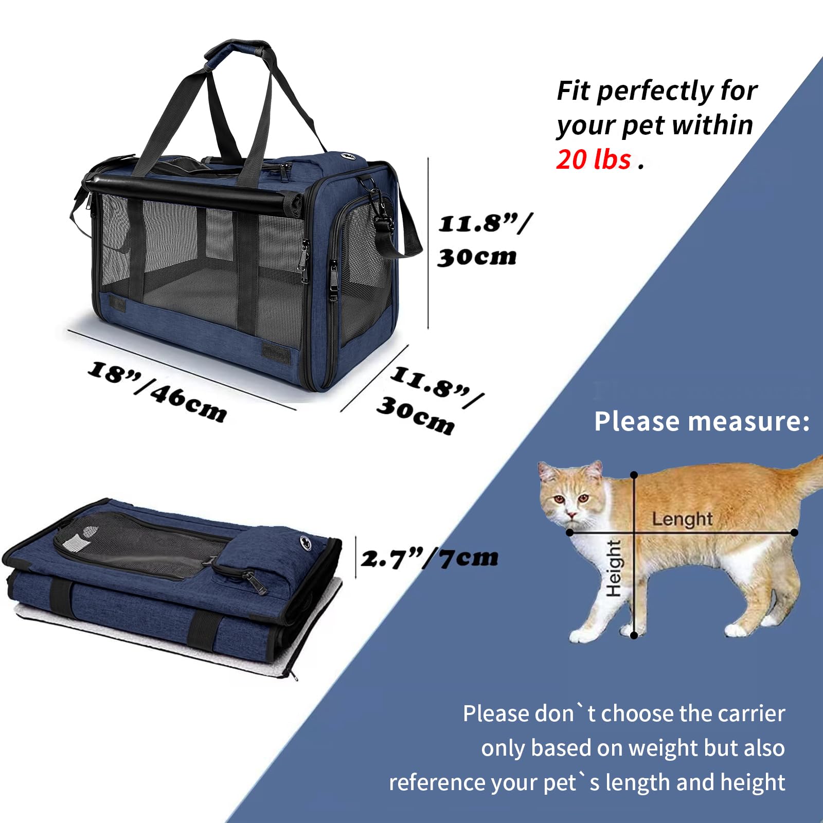 GAPZER large cat carrier folding design for compact storage