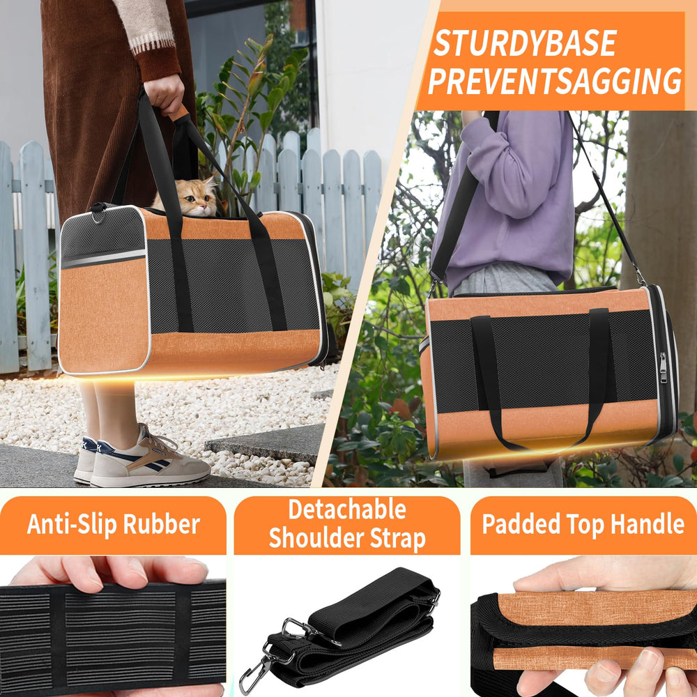 GAPZER Large Cat Carry Bag solid floor mat prevents sagging under pets.