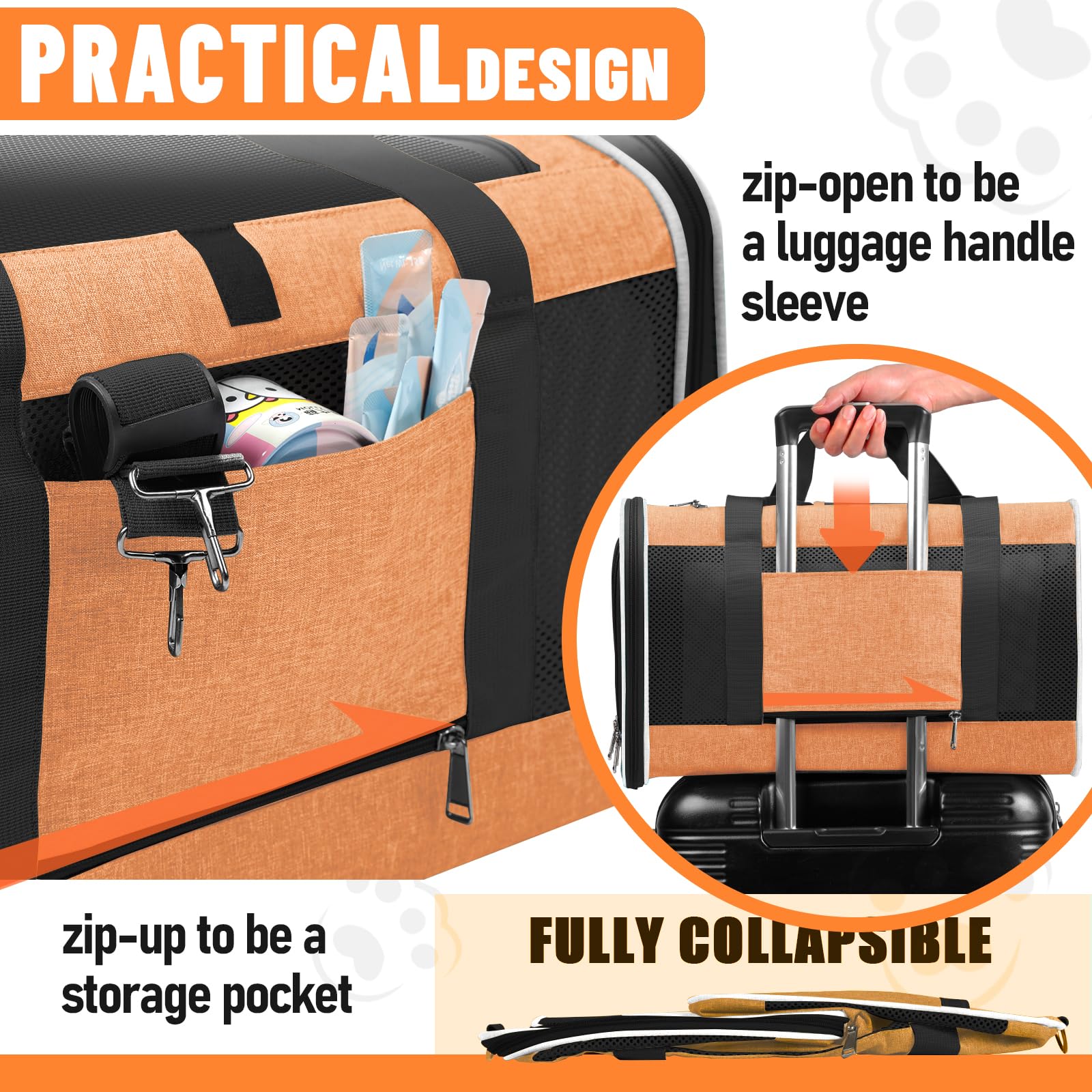 GAPZER Large Cat Carry Bag removable cover enables easy cleaning after outings.