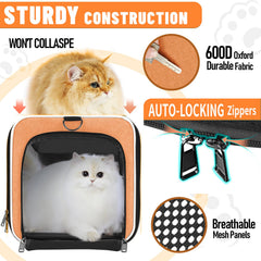 GAPZER Large Cat Carry Bag soft-shell design keeps pets comfy on travel.