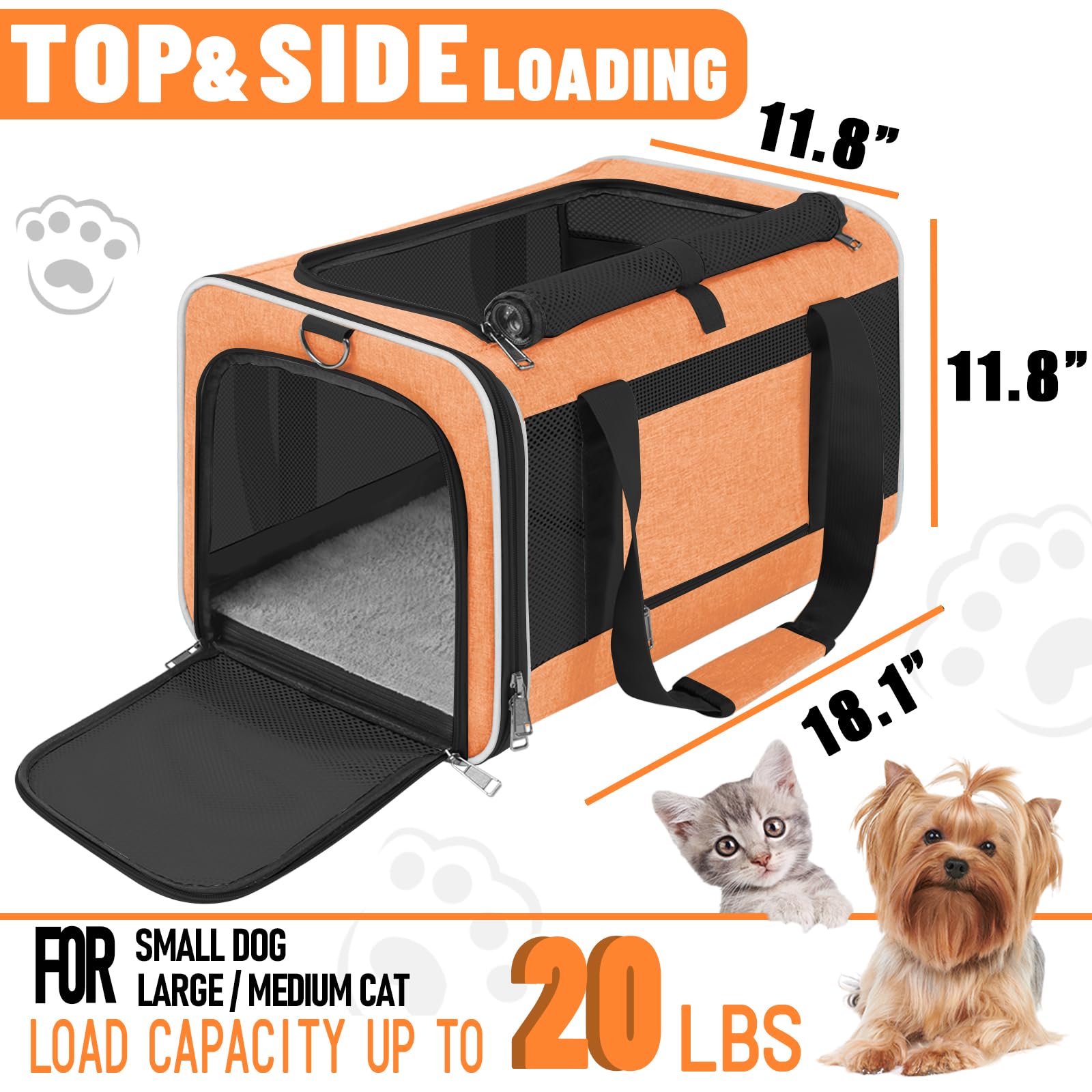 GAPZER Large Cat Carry Bag five-sided ventilation maintains airflow for relaxed journeys.